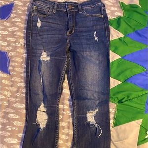 Hollister high rise crop skinny jeans